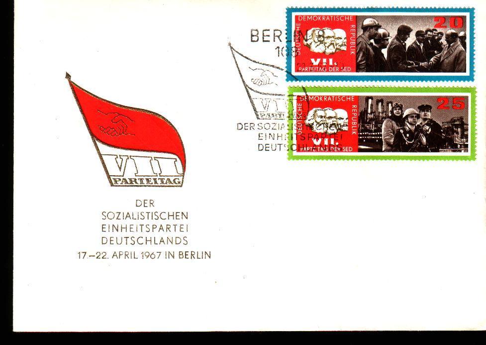 Fdc Organisations >  Divers Allemagne 1967 Congrès Parti Socialiste Unifié Ouvrier Armée Populaire - Sonstige & Ohne Zuordnung