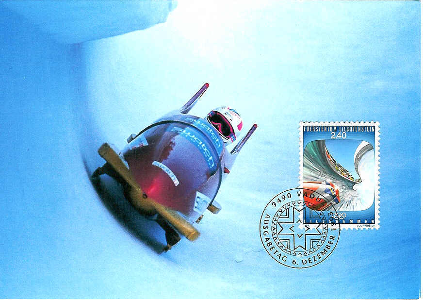 BOBSLEIGH CARTE MAXIMUM LIECHTENSTEIN JEUX OLYMPIQUES LILLEHAMMER 1993 - Wintersport (Sonstige)