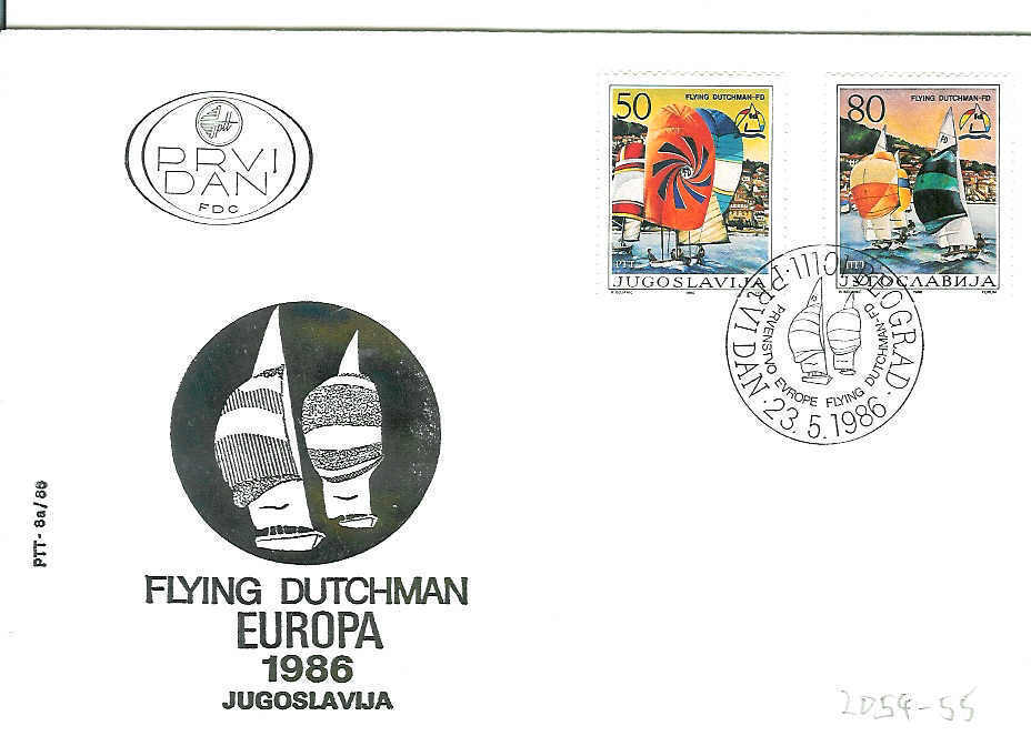 VOILE FDC YOUGOSLAVIE EUROPA 1986 - Sailing