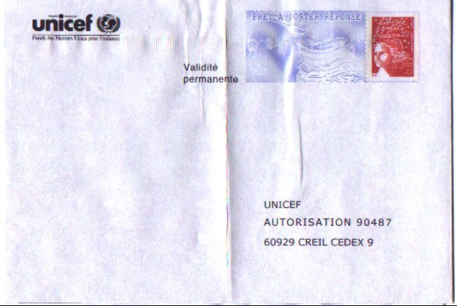 PAP Réponse Unicef - Neuf - N° 0309991 - Listos Para Enviar: Respuesta /Luquet