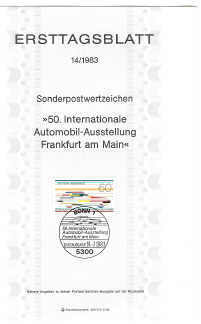 AUTOMOBILE PREMIER JOUR DOCUMENT OFFICIEL FRANKFORT 1983 - Cars