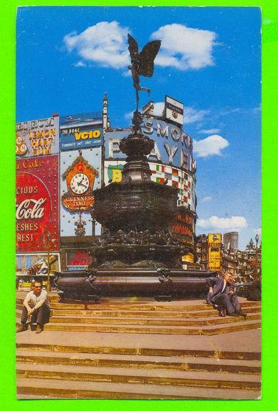 LONDON, UK - EROS, PICCADILLY CIRCUS - ANIMATED - CARD TRAVEL IN 1971 - - Piccadilly Circus