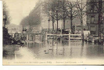 1436 Inondations De Paris Boulevard Saint Germain LL 75 - Inondations De 1910