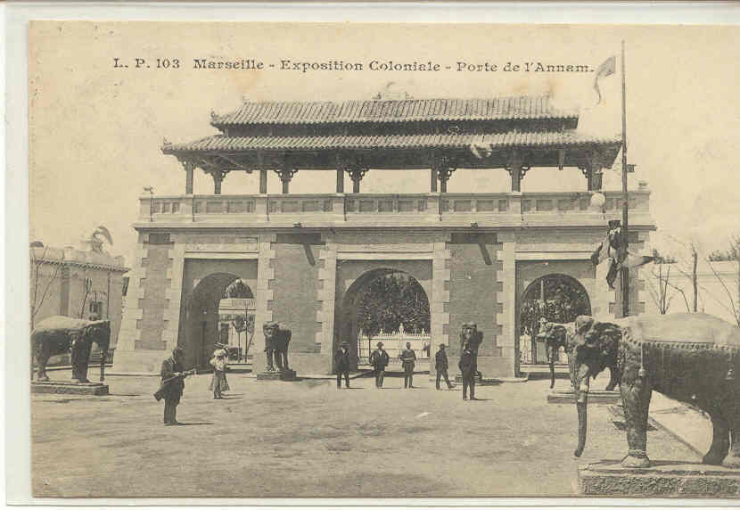 1186 Marseille Exposition Coloniale Porte D'annan LP 103 Elephant - Expositions Coloniales 1906 - 1922