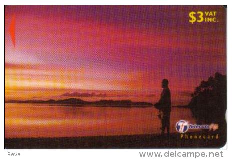 FIJI $3 FISHERMAN AT SUNSET 1999 GPT FIJ-162 2ND PRINT LAST GPT ISSUE READ DESCRIPTION !! - Fiji