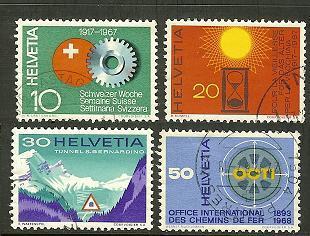 SWITZERLAND 1967 Used Stamp(s) Mixed Issue 858-861 #3766 - Used Stamps