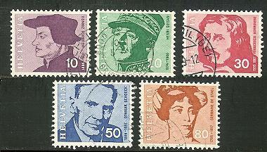 SWITZERLAND 1969 Used Stamp(s) Famous People 906-910 #3777 - Used Stamps