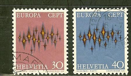 SWITZERLAND 1972 Used Stamp(s) Europe 969-970 #3794 - 1972