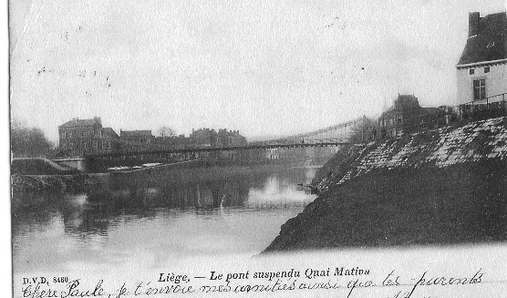 Liège  - Le Pont Suspendu Quai Mativa - Liège