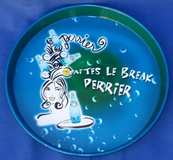 RARE COLLECTOR Plateau "PERRIER" Bleu. - Perrier