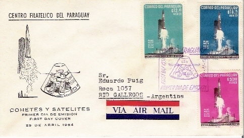 PARAGUAY / FDC  / 25.04.1964 / Conquete De La Lune. - Sud America