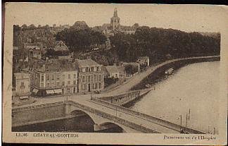 Jolie CP Ancienne 53 Chateau-Gontier Mayenne Le Pont Et L'Eglise - TP Iris 432 Neuf !! Pour Caudry - Bridge Brücke - Chateau Gontier