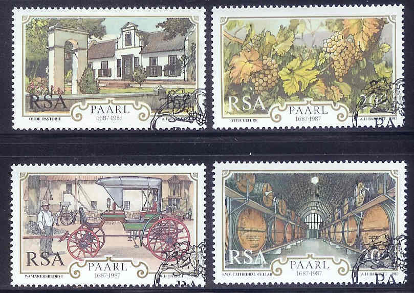 SOUTH AFRICA 1987 CTO Stamp(s) Paarl Wines 710-713 #3587 - Vini E Alcolici