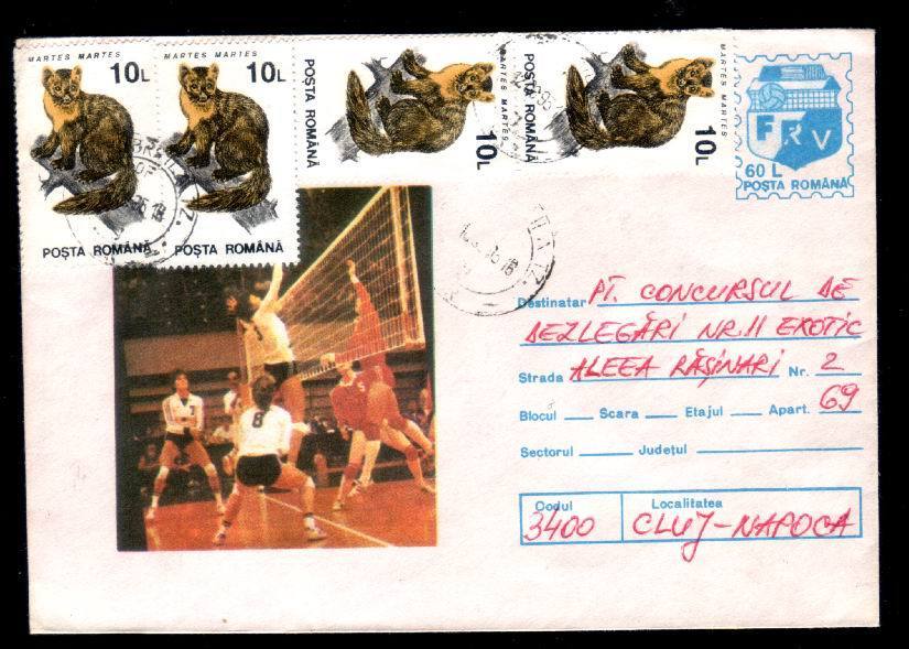 Romania Stationery Covers With Voleyball 1995 Mailed. - Volleyball