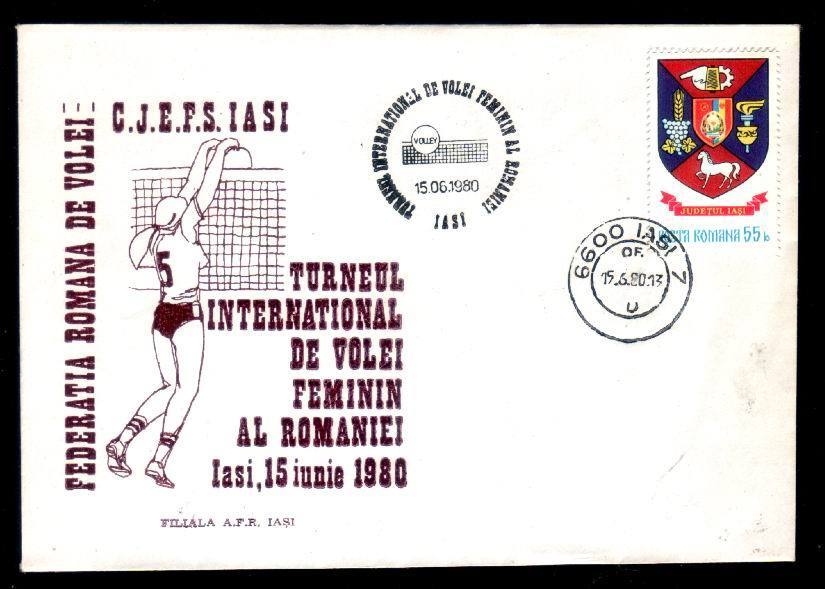 Romania Rare Covers With Voleyball Open Turneu International 1980,Iasi. - Volley-Ball