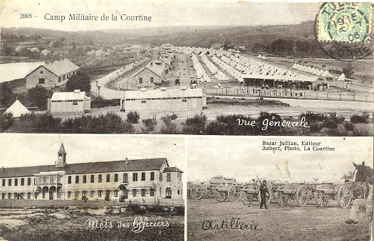 23 - CREUSE - LA COURTINE - PANORAMA DU CAMP MILITAIRE - MESS DES OFFICIERS - ARTILLERIE - - La Courtine