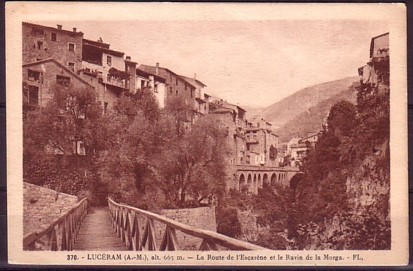 ALPES MARITIME - Luceram - La Route De L'escarene Et Le Ravin De La Morga - Lucéram