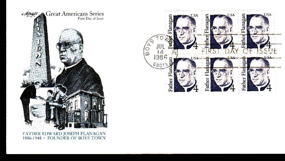 Fdc Religions >  Divers Usa 1986 Père Edward Joseph Flanagan 1886 1948 Fondateur Des Boys Town - Autres & Non Classés