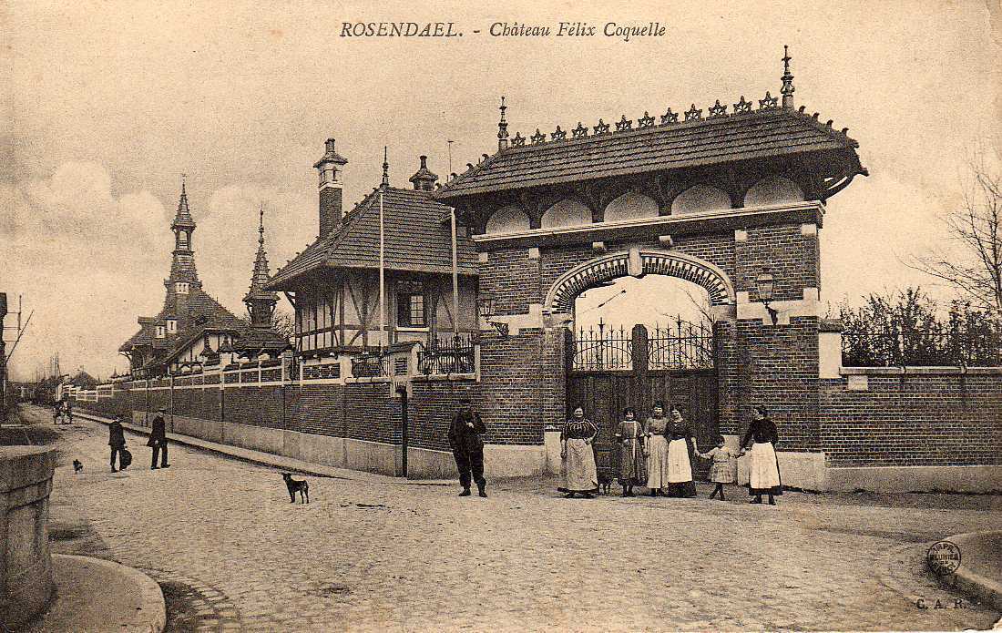 59 ROSENDAEL (envs Dunkerque) Chateau Felix Coquelle, Animée, Ed ?, 191? - Autres & Non Classés