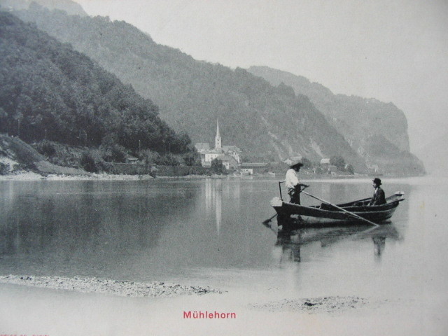 MÜHLEHORN  >> BOOTS - SZENE AM SEE   >> AK  + --  1898  * * *  HX267 - Mühlehorn