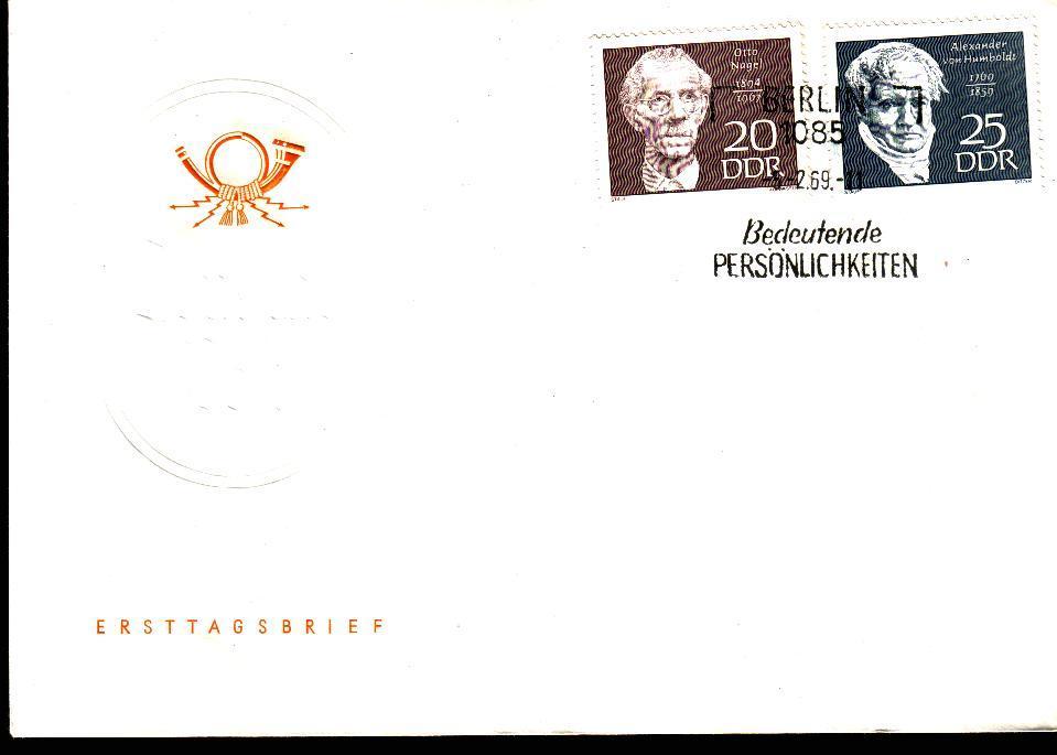 Fdc Sciences > Nature Allemagne 1969 Otto Nigel 1894 1967 Alexander Von Humbolt 1769 1859 Naturaliste - Nature