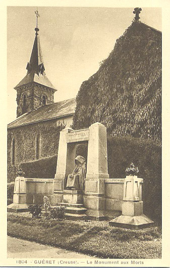 23 - CREUSE - GUERET - MONUMENTS Aux MORTS - LA CIGOGNE 1804 - Guéret