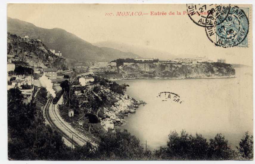 Réf 75  - MONACO - Entrée De La Principauté (1906 - Train à Gauche De La Vue) - Mehransichten, Panoramakarten