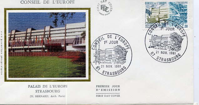 Conseil De L'Europe 2 FDC Strasbourg 21 11 1981 - Lettres & Documents