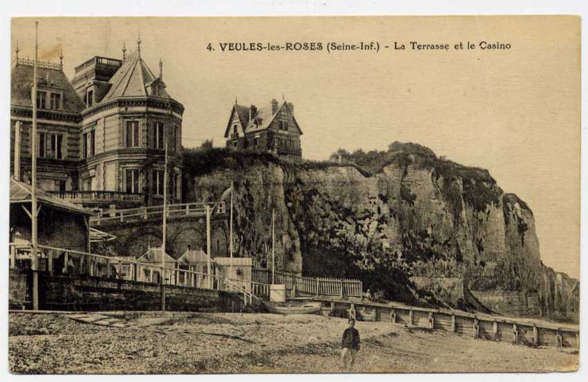 Réf 76  - VEULES LES ROSES  - La Terrasse Et Le Casino (1924) - Veules Les Roses