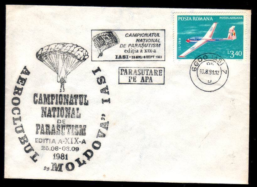 Cover 1981 With Parachutting Very Rare Postmark . - Parachutisme