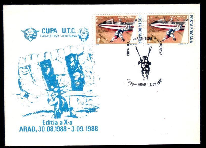 Cover 1988 With Parachutting Very Rare Postmark . - Parachutting