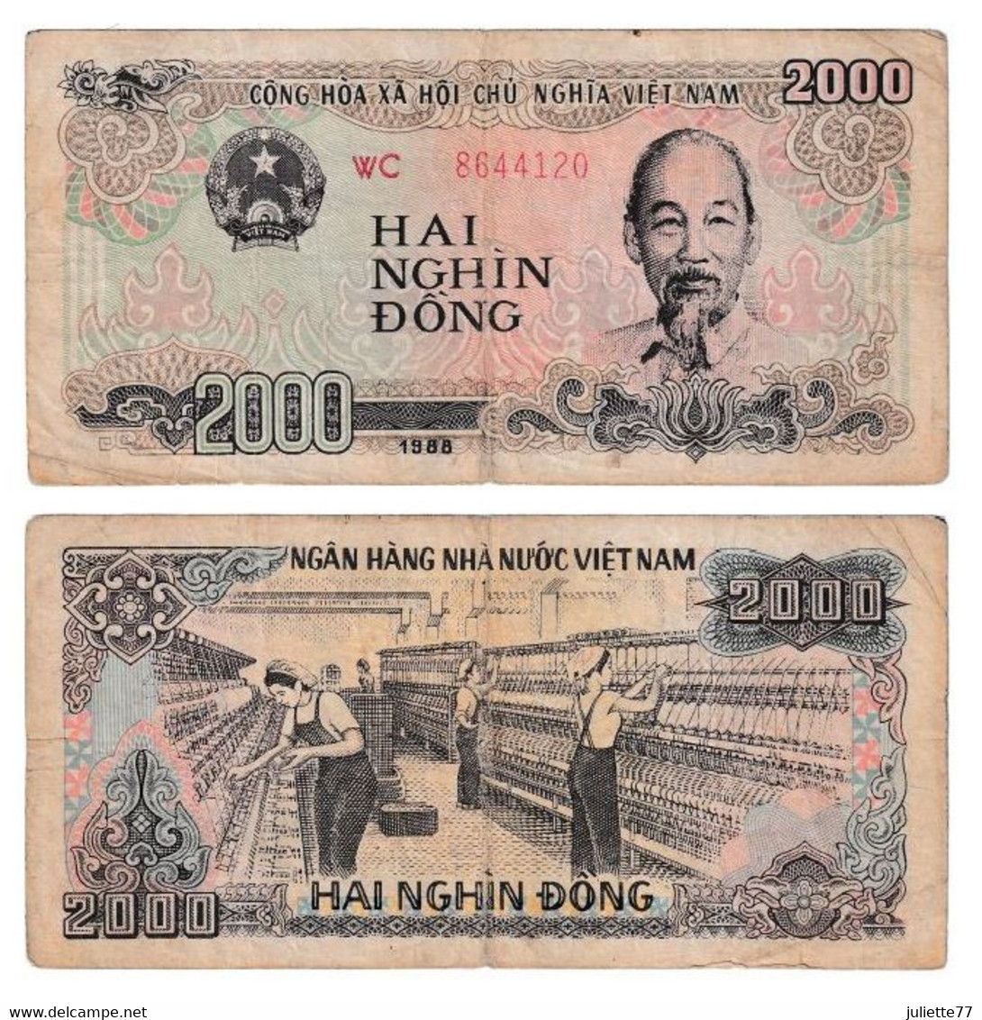 Billets - VIET-NAM, LOT DE 8 BILLETS de 200, 1000, 2000 et 10000 DONG