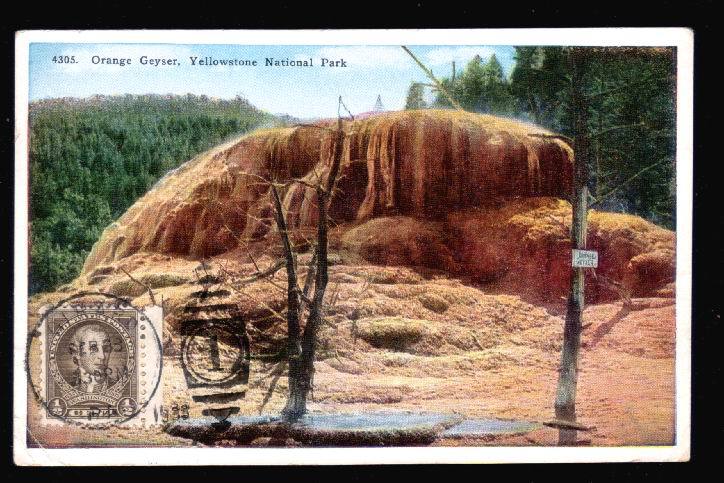 United States TCV 1933,Orange Geyser,Yellowstone National Park,original Post Card. - Yellowstone