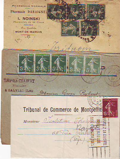 LOT DE 3 LETTRES  DE FRANCE / - 1921-1960: Modern Period