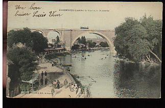 Jolie CP Ancienne 94 Nogent Sur Marne Le Viaduc Le Dimanche - Train Sur Le Pont Bridge Brücke - Nogent Sur Marne