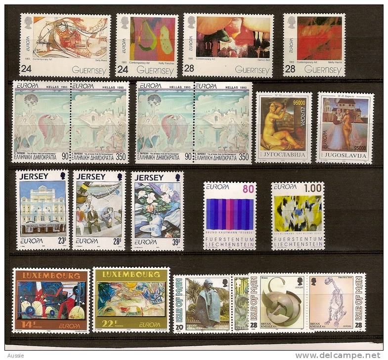 Cept 1993  Guernsey Grèce Yougoslavie Jersey Man Luxembourg Liechtenstein *** MNH Cote 40,50 Euro - 1993