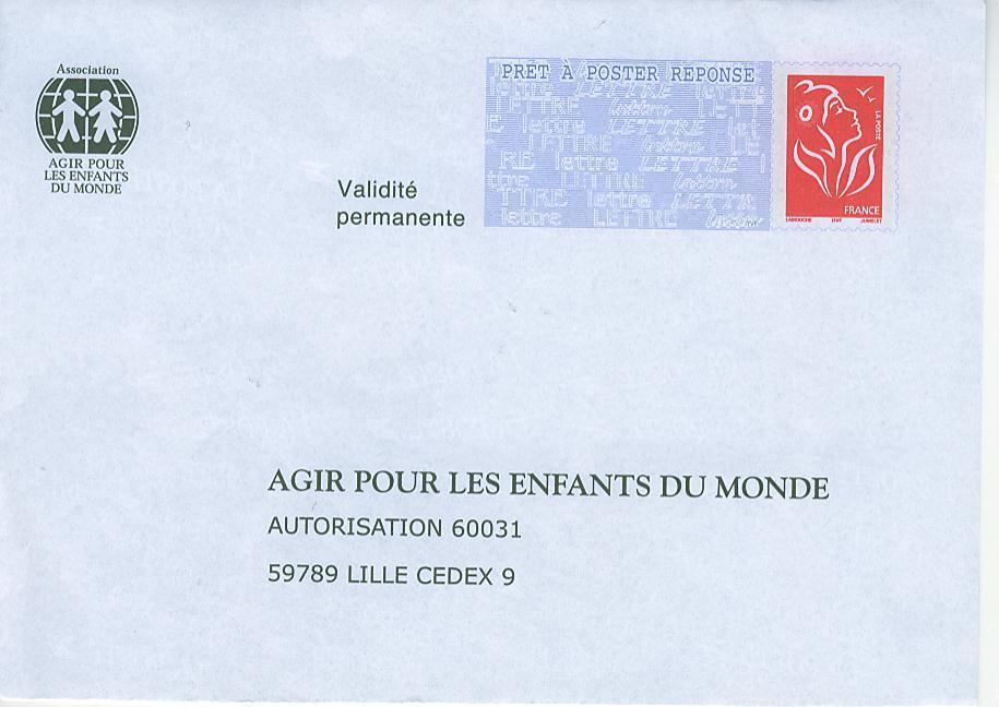 C1548  PAP Reponse Agir Pour Les Enfants Du Monde Marianne De Lamouche Lot 0509227 - Prêts-à-poster: Réponse /Lamouche