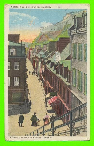 QUÉBEC - PETITE RUE CHAMPLIAN ANIMÉE - CARTE JAMAIS UTILISÉE - - Québec - La Cité