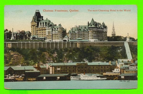 QUEBEC - CHATEAU FRONTENAC PRIS DU FLEUVE - CARTE A VOYAGÉE EN 1910 - - Québec - La Cité