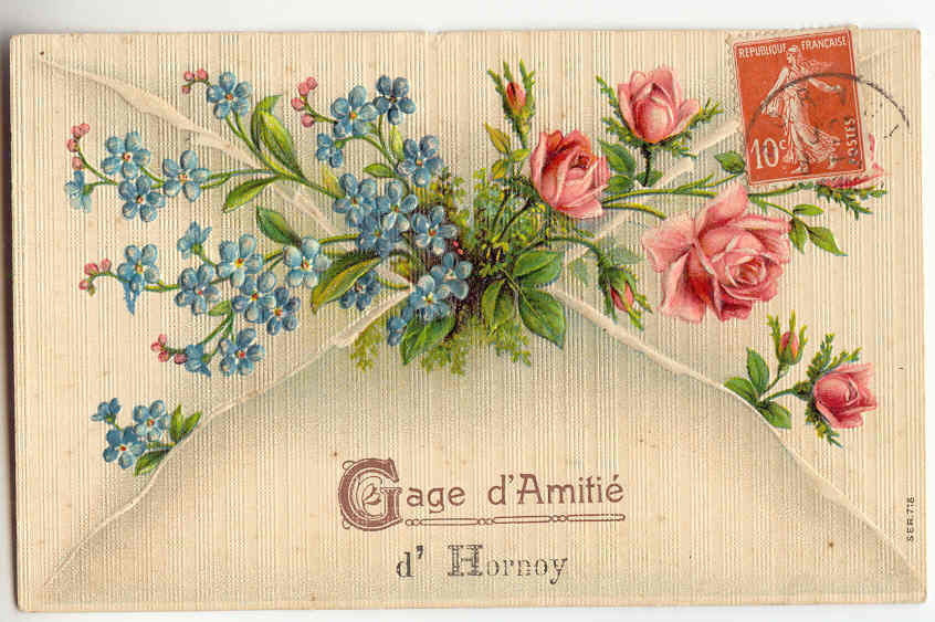 6134 - Gage D' Amitié D' Hornoy - Carte Gaufrée - Hornoy Le Bourg