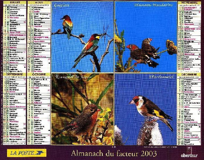 CALENDRIER 2003 ALMANACH - Big : 2001-...