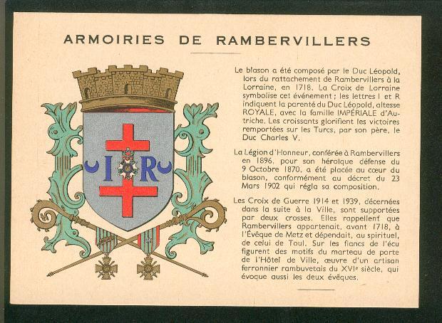 CPSM - Armoiries De Rambervillers - Rambervillers