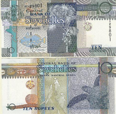 10 Seychelles Rupien (Seychellen) UNZIRCULIERT, Pick 36 ***** BILLET NEUF ***** - Seychellen