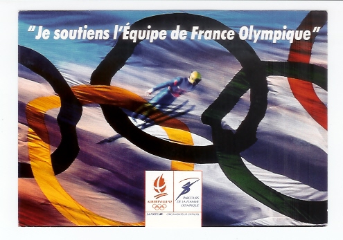 Albertville: Je Soutiens L' Equipe De France Olympique, Ski, 1992 (06-609) - Albertville