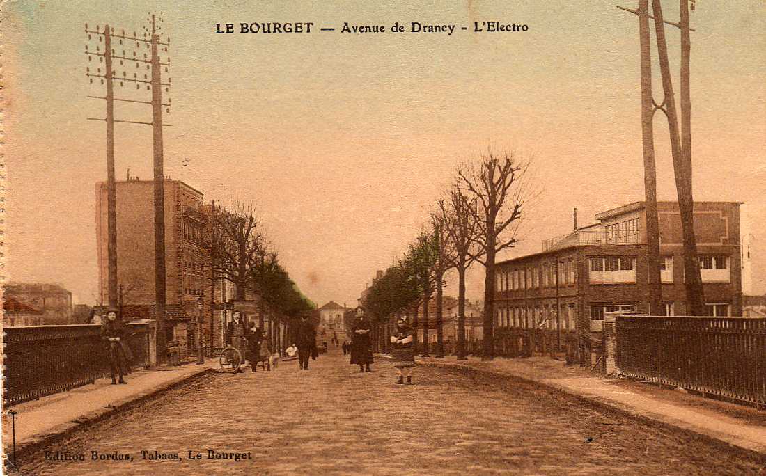 93 LE BOURGET Avenue De Drancy, L´ Electro, Usine, Animée, Carte à Validité 1916, Ed Bordas, 191? - Le Bourget