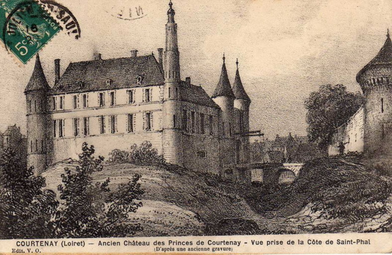 45 COURTENAY Ancien Chateau Des Princes De Courtenay, Vue Prise De La Cote St Phal, D' Après Gravure, Ed VO, 1910 - Courtenay