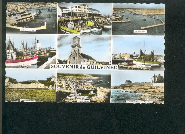 CPSM - Souvenir De Guilvinec (multi Vues Criée, Phare, Port, Digue...) - Guilvinec