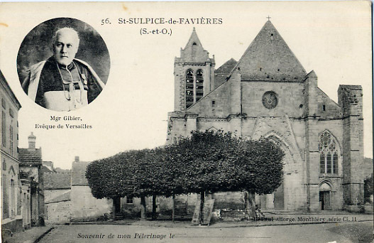 91 - ESSONNE - ST SULPICE DE FAVIERES - EGLISE - PORTRAIT De Mgr GIBIER EVEQUE De VERSAILLES - BEAU PLAN - Saint Sulpice De Favieres
