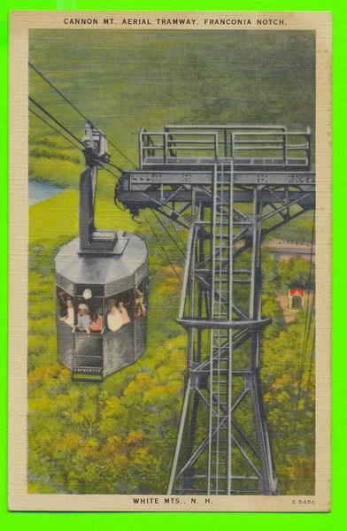 FRANCONIA NOTCH, NH  - CANNON MT. AERIAL TRAMWAY -  ANIMATED PEOPLES - AMERICAN POST CARD CO - - White Mountains