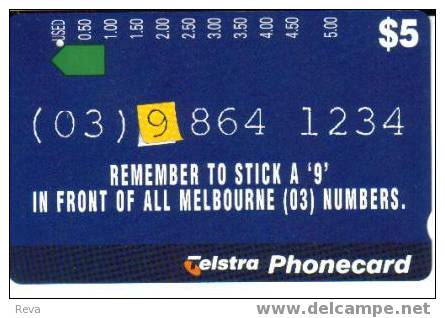 AUSTRALIA $5 AUSTEL  BLUE SYDNEY  NEW PHONE SYSTEM  TAMURA  AUS-319 - Australia